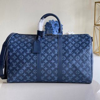 21-22AW ルイヴィトン ボストンバッグ 本物 キーポル トラベル バッグ 青 モノグラム M45731 21-22AW ルイヴィトン ボストンバッグ 本物 キーポル トラベル バッグ 青 モノグラム M45731
