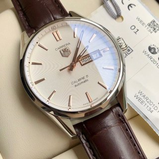 送料込 タグホイヤー カレラ 本物 自動巻き ホワイト ステンレス メンズ 腕時計 WAR201D.FC6291