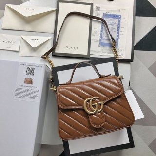 グッチ★ミニトップハンドルバッグ コピーGGマーモント ブラウン レザーgg210820111 グッチ★ミニトップハンドルバッグ コピーGGマーモント ブラウン レザーgg210820111