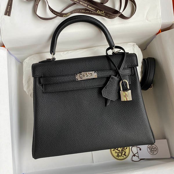 エルメス 本物 ケリー 25cm 内縫い タッチ シルバー金具 erz58477
