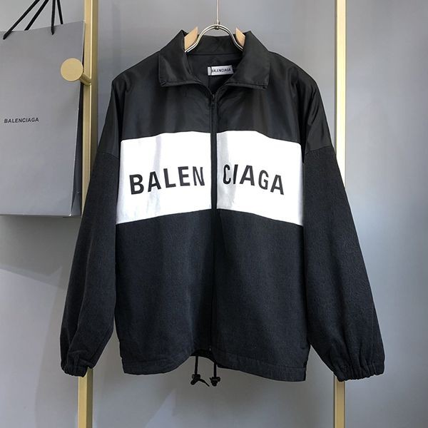 秋冬大セールバレンシアガ ロゴ ジップアップジャケット ネオングレー 本物 bai84109