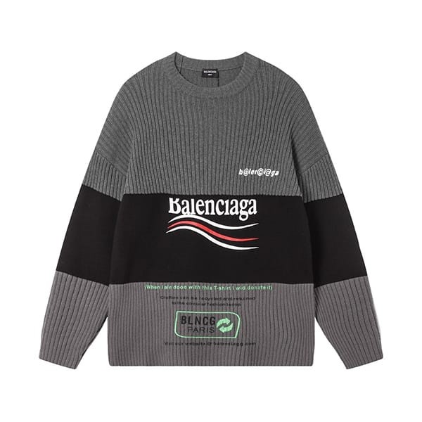 使い勝手良しバレンシアガ Allover Logo コットン ニット セーター 本物 bai08331