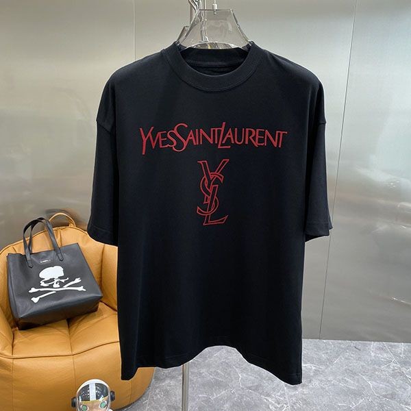 追跡付サンローラン リバースロゴ 半袖Tシャツ 本物 Saj76425