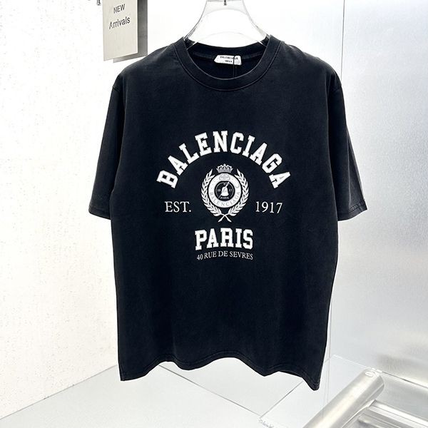 n級 おすすめバレンシアガ クラウン ロゴ プリント Tシャツ 本物 bah90125
